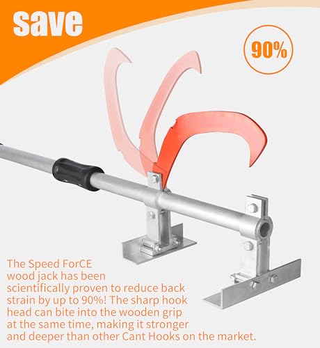 SPEED FORCE 47 Inch TimberJack Forestry/Logging/Log Jack/Chainsaw/Log Splitter/Log Lifter/Cant Hook/Timber Jack, Full Aluminum Construction, Light BUT Sturdy - Thumbnail 5