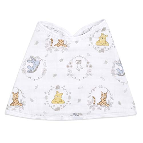 Aden + Anais Disney Burpy Baby Bib, 100% Cotton Muslin, Soft Absorbent 4 Layers, Multi-Use Burp Cloth And Bib, 22.5” X 11”, Single, Winnie The Pooh And Friends #TOP1