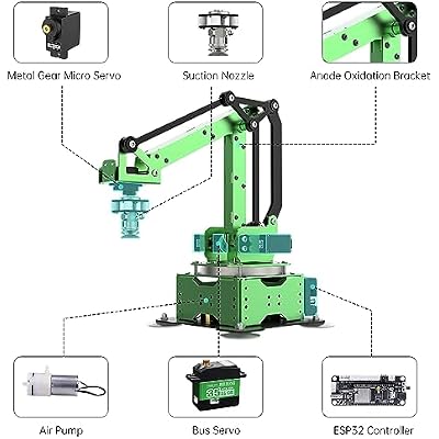 LewanSoul Robotic Arm Kit, MaxArm for Arduino Python Programming ESP32 Open Source Smart Robot Arm with Bus Servo, Suction Nozzle, WiFi Bluetooth Connection, STEM Science Education, Starter Kit