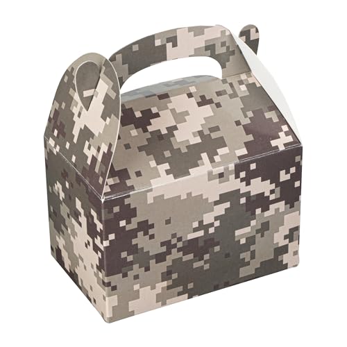 Restaurantware Camouflage Paper Gable Gift Boxes, 4 In, 100 Count
