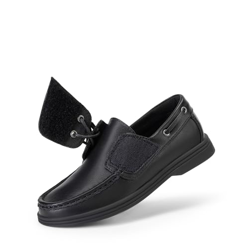 Image of DREAM PAIRS Boy's Loafers Boat Dress Shoes | Classic Moccasin Toe Comfortable Kids Toddler Formal School Slip on Casual Wear