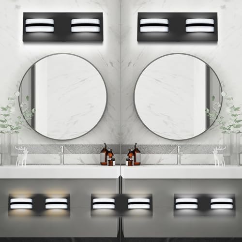 NOVELUX LED Bathroom Vanity Light 2-Lights 3CCT Black Modern Matte Bathroom Lighting Fixtures 12W Equivalent to Incandescent 100W for Over Mirror Vanity Lights ETL Listed (1 Pack) by NOVELUX - Image 8