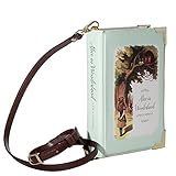 HANDTASCHE IN BUCHOPTIK - Die Handtasche ist inspiriert von Hardcover-Büchern und aus Kunstleder und Buchbinderpappe gefertigt. Die Tasche öffnet sich wie ein Buch, um das Hauptfach zu enthüllen. Dieses ist aus cremefarbenem Kunstleder gefertigt und spiegelt die Seiten eines Buchs wider.