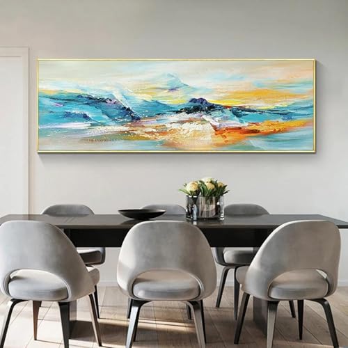 Peinture à l'huile abstraite de paysage coloré pour salon moderne