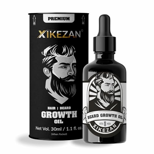 XIKEZAN Men’s Beard oil for men & Hair Growth -30ml | All Natural Formula for a Fuller | Healthier Beard and Hair – Softens, Strengthens | Promotes Growth (30ml) (Beard Oil)