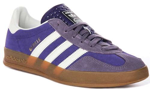 Image of adidas Gazelle Men's 3 Stripes Logo Classic 90S Sn Trainers (Purple White, US 5)