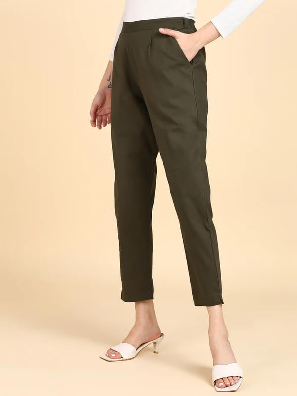 Image of Moirai Cotton Regular Fit Woman Trousers Pants Kurti Pant Daily Casual Formal Office Use