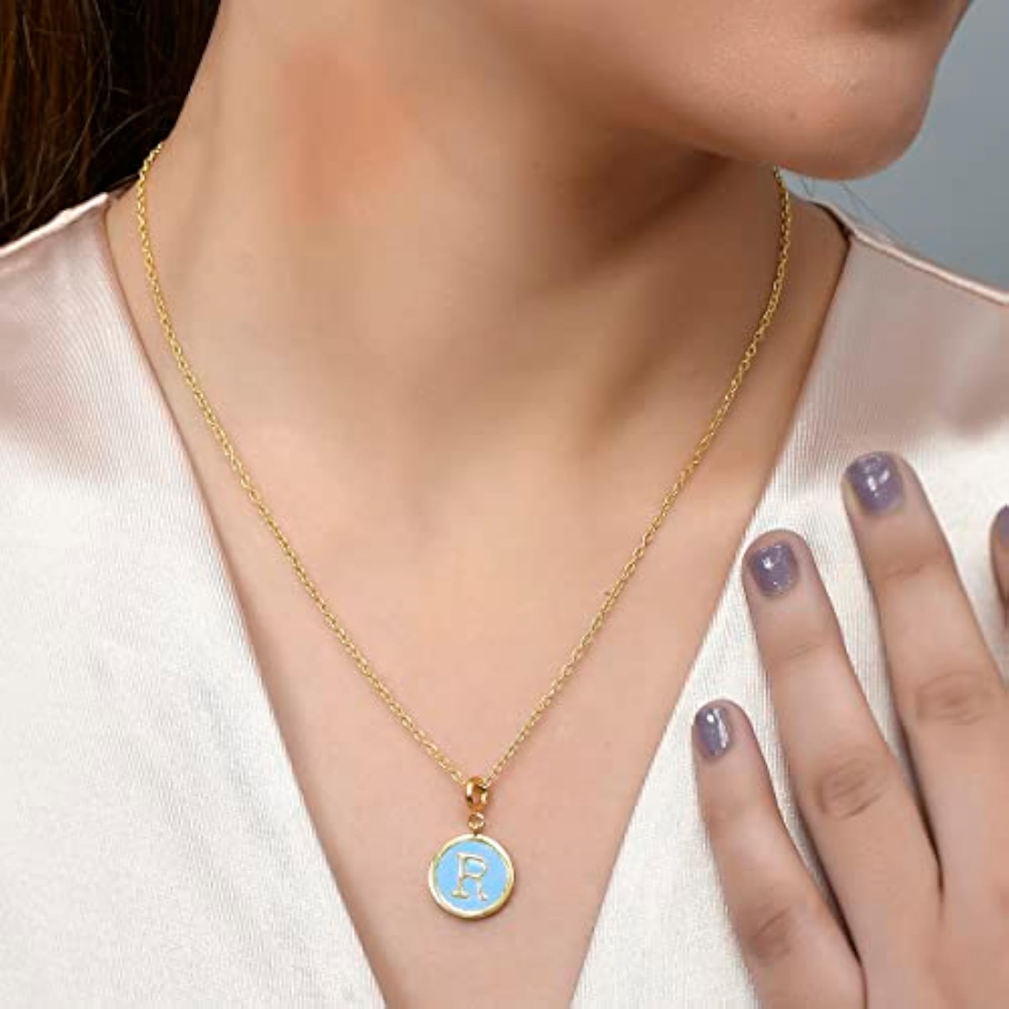Alphabet R Enamel Charm