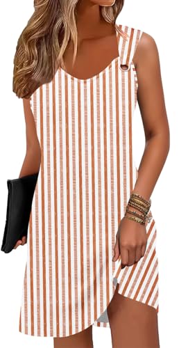 Image of ETCYY Summer Dresses for Women 2026 Vacation Beach Cover Ups Swimsuit Sleeveless Sundresses Casual Loose Tank Sun Dresses