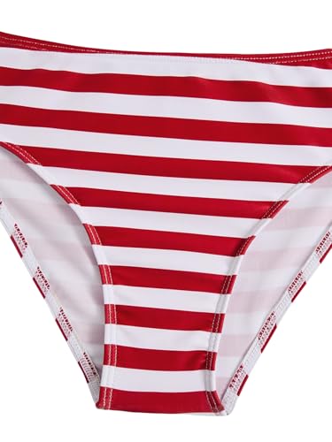 Image of COZYEASE Girls' 2 Piece Ditsy Floral Print Knot Front Ruched Triangle Bikini Swimsuit