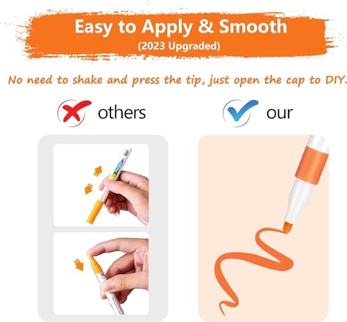 Image of Amitasha 48 Colors Acrylic Fine Point Markers Paint Pen for Wood, Canvas, Stone, Rock Painting, Glass, Ceramic Surfaces, Diy Crafts Making Art School Supplies