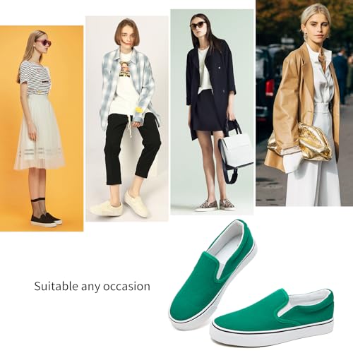 Image of Women's Canvas Slip On Sneakers Non Slip Loafers | low top non slip on walking breathable casual comfortable fashion tennis