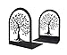 Produktbild Buchstütze, Tree of Life Dekorative Buchstützen,Heavy Duty Metall-Buchstützen, Bücher Halter für Regal, Anti-Kratz-Schwarz Buchhalterung für Schulbibliothek Heim Büro Schreibtisch, 1 Paar