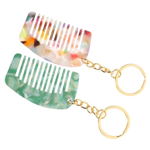 DRESSOOS Kämme 2St Minikamm tragbarer Kamm Taschenkamm Schlüsselanhänger nasser Kamm zum Entwirren des Haarkamms entwirrender Kamm breiter Zahn Acetatfolie Südkorea...