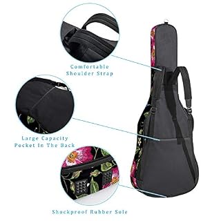 TIZORAX Housse pour guitare acoustique avec broderie d’oiseaux volants et fleur – Housse de transport avec poignée… - Les Beatles, Paul McCartney, John Lennon, RIngo Starr, George Harrison TIZORAX Housse pour guitare acoustique avec broderie d'oiseaux volants et fleur - Housse de transport avec poignée… – Image 3