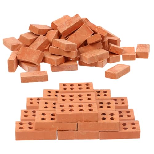 NIYANGLE 100 Piezas Ladrillos Miniatura de Realistas para Manualidades y Maquetas Accesorios de Construcción Duraderos para Proyectos DIY Creativos