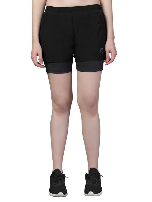 Image of CHKOKKO Gym Shorts for Women Workout Sports Running Quick Dry Fit Double Layer Inner Compression with Pockets Breathable Lightweight Wear