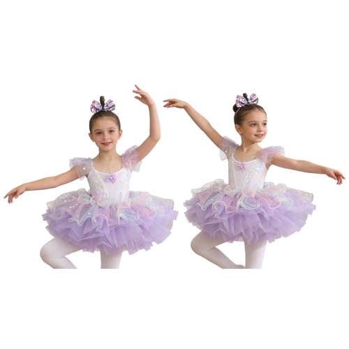 Justaucorps gymnastique fille anti-irritation avec robe de ballet