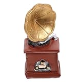 Modèle de phonographe vintage - adapté aux décors de maison, aux d'aménagement paysager miniatures et à tout autre que vous aimez, mini gramophone en résine