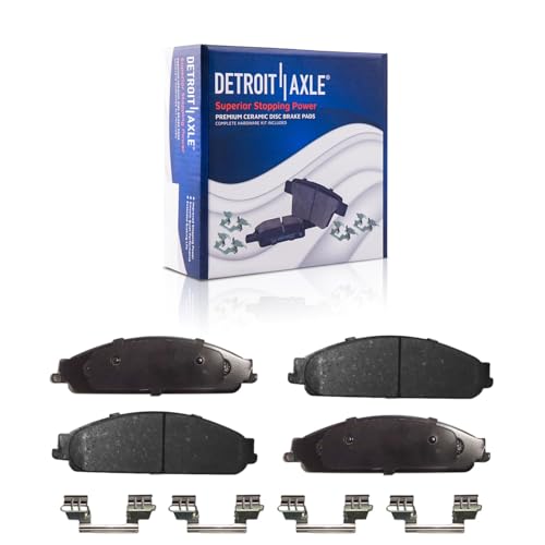 Image of Detroit Axle - Front Brake Kit for 08-09 Ford Taurus X Mercury Sable 05-07 | Freestyle Five Hundred Montego, Drilled & Slotted Brake Rotors Ceramic Brake Pads Replacement 12.41 inch Front