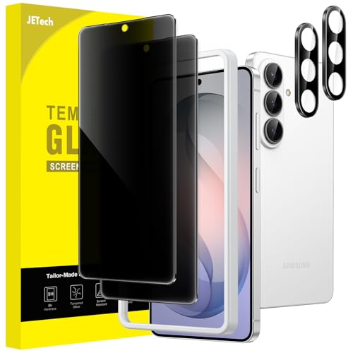 JETech Protection D'écran Anti-Espion pour Samsung Galaxy S26 avec Protecteur d'Objectif de Caméra, Film en Verre Trempé, Compatible avec ID par Empreinte, 2 Pièces...