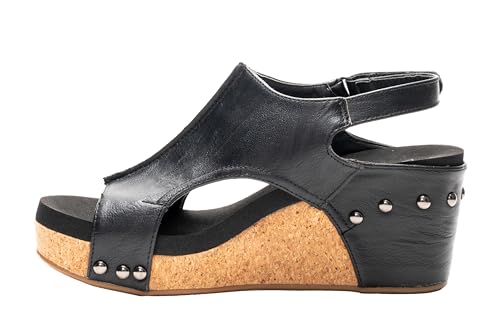 Image of Corkys Footwear Womens Carley Wedges, Featuring Corkys EVA Foam Cushioned Insoles, A 2.5 Inch Heel, Lightweight For All Day Wear, And Hook And Loop Closure