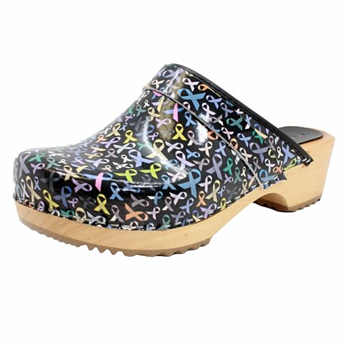 Image of Bjork Maja Wood Open Back Leather Clogs