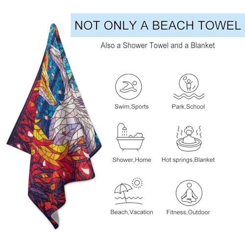 Serviette de plage séchage rapide et sans sable compacte 130x80 cm