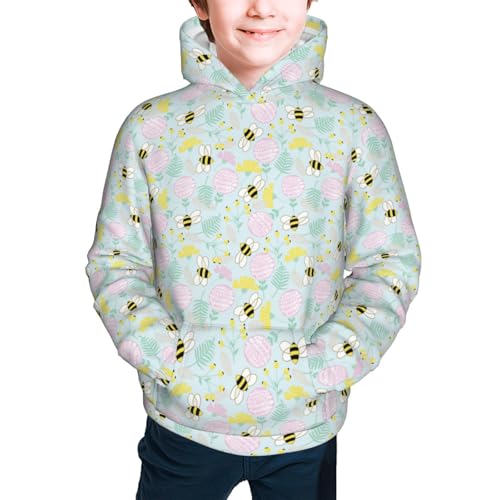 Tropical Flowers,Jungle Leaves Kid Hoodies Boys Sweatshirts Girls Pullover with Pocket3