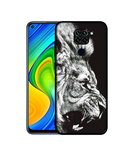 Image of Angry Lion Design Premium 2D Printed Metal Back Case Cover for Mi Redmi Note 9 4G
