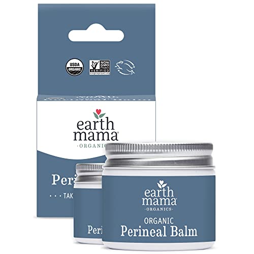 Earth Mama Organic Perineal Balm | Naturally Cooling Herbal Salve For Pregnancy And Postpartum Relief With Witch Hazel & Calendula, Feminine Care Essentials, Benzocaine & Butane Free, 2-Fl Oz (2-Pk) #TOP1