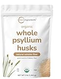 Micro Ingredients Organic Whole Psyllium Husks, 3lbs | Daily Soluble Fiber Supplement with Prebiotics | Psyllium Husk Sourced from India | Non-GMO, Keto Friendly, Vegan