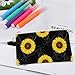 Fashion Small Canvas Coin Purse for Men Women Portable Coin Bag Floral Sunflower Change Zipper Pouch Makeup Organizer Bag