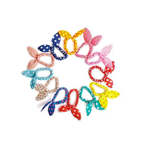 Kaptin 30 PCS Hair Tie Rabbit Ear Hair Ponytail Holder,Hair Bands Ropes,Hair Scrunchies Elastics for Women Girls Toddlers Kids