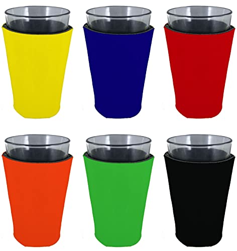 Blank Foam Pint Glass Coolies (Variety Color 6 Pack) - Made in USA
