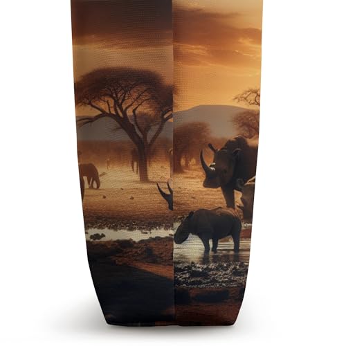 Bolso tipo tote con diseño de elefante africano al atardecer miniatura 3