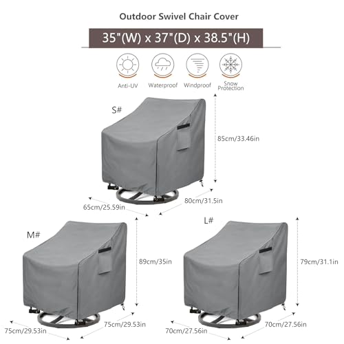 Housse de chaise rotative Oxford 210D anti-vent avec sangle - 7