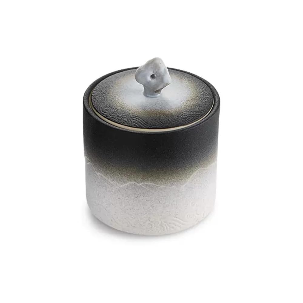 CHENGAIJIAN Tea Canister Antique Style Porcelain Tea Tin with Airtight Lid for Coffee Herb Spices Sugar and More