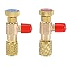 Refrigerant Valve, Liquid Safety Valve for R410a R22 Air Conditioning Refrigerant,1/4 "Safety Adapter Refrigerant Charging Valve——2pcs #4