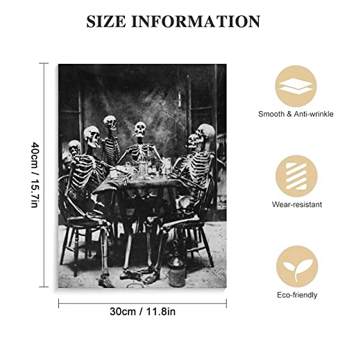 Gothic Skeleton Horror Decoration Art Posters Halloween Canvas Wall Picture Wall Art Paintings Canvas Wall Decor Home Decor Living Room Decor Aesthetic 24X32Inch(60X80Cm) Frame-Style #TOP1