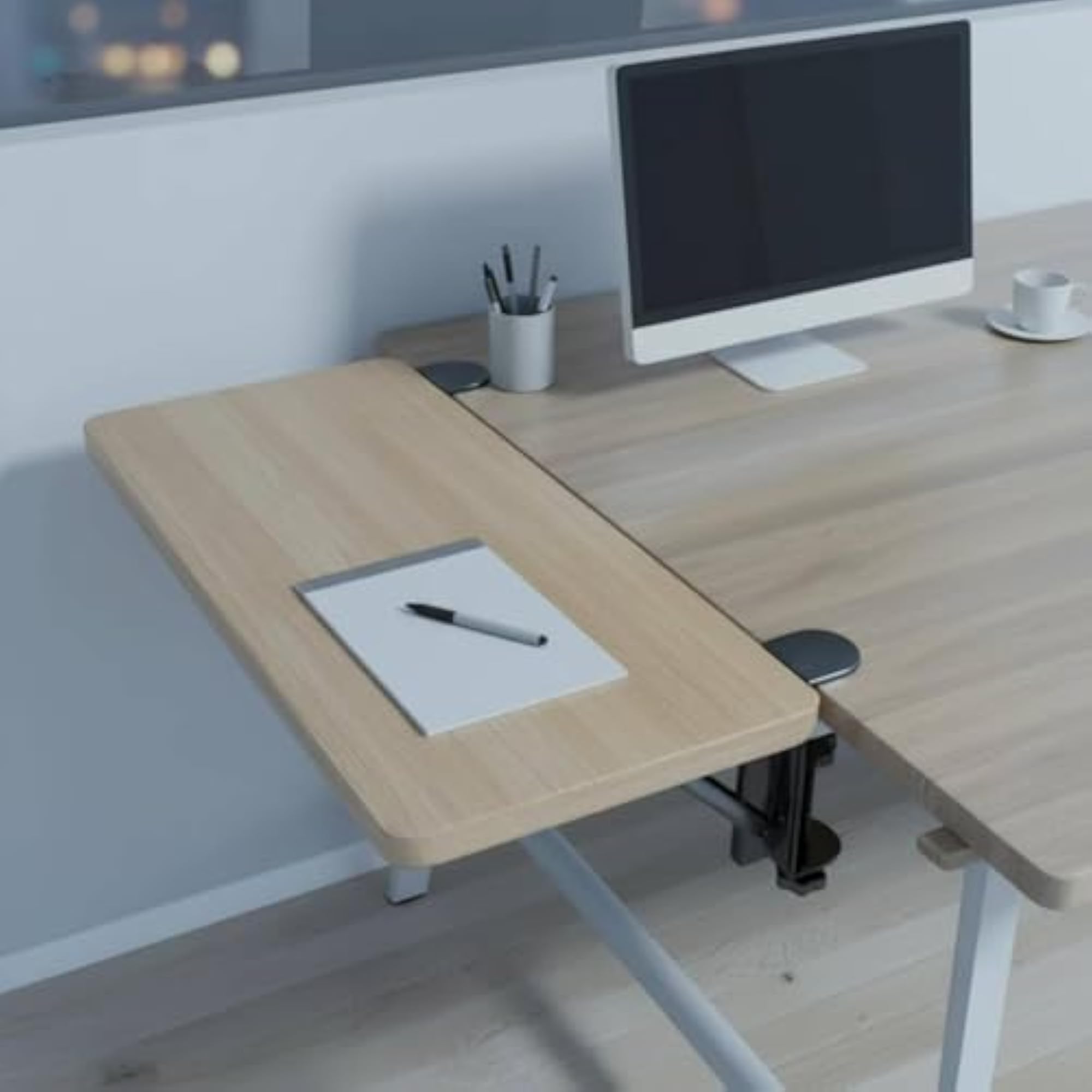 Foldable Desk Extender No Drill Clamp on Wood