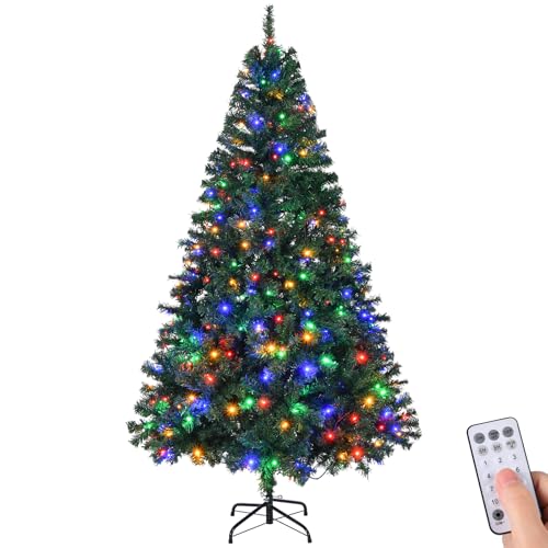 LEADZM Weihnachtsbaum mit Beleuchtung, Künstlicher Weihnachtsbaum 180 cm -...