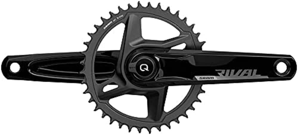SRAM Rival 1 AXS ワイドパワーメータークランクセット - 165mm 12速 46t 8ボルト ダイレクトマウント  ダブスピンドルインターフェイス ブラック D1