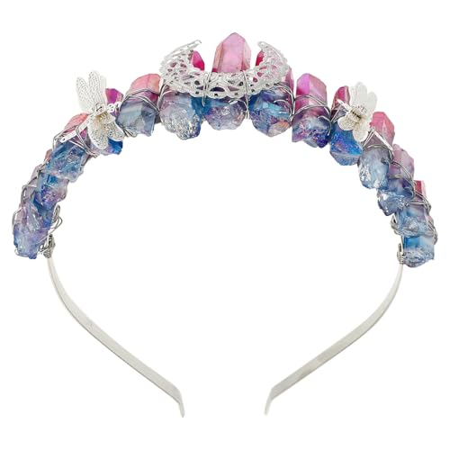 Tiara de niña transparente para fiesta de cumpleanos con tocado de libelula comodo