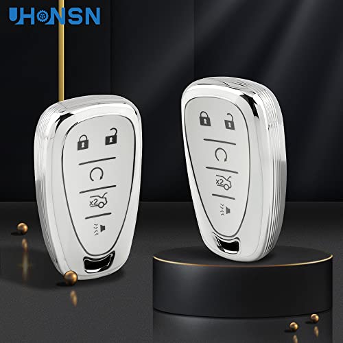 Uhonsn For Chevrolet Key Fob Cover Keys Shells Soft Tpu Full Covers Protector Key Case Girly 5 Buttons Compatible With Chevy Equinox Malibu Spark Cruze Traverse Blazer #TOP4