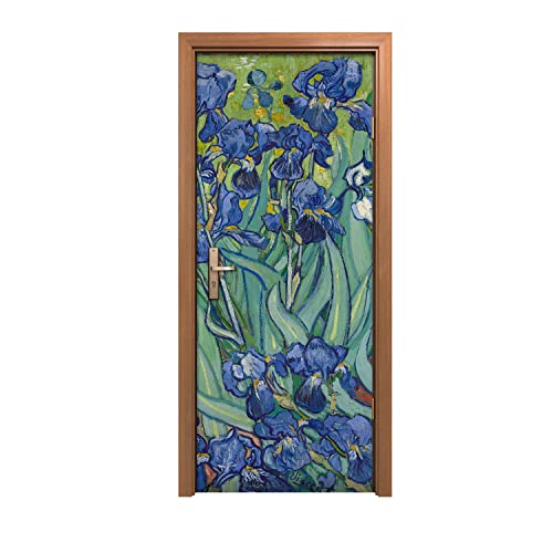 Autocollant de porte 90x200cm Irises décor de porte fleurie - 2