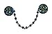 Cardigan Sweater Clips on 6 Inch Pearl Style Beaded Chain - Stunning Blue Flower Collar Clip - 1950s Pin up Girl Style