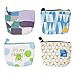 Honbay 4PCS Canvas Coin Purse Bag Fabric Portable Purse Pouch Bag with Zipper for Lipstick, Coins, Cash, Credit Card, Headset, USB, Charger Cable, Keys