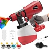 TAIRDA Cordless Paint Sprayer for Milwaukee M18 18V Battery, Handheld Electric HVLP Paint Sprayer with 1000ML Container for Painting Ceiling, Fence, Cabinets, Walls(Battery NOT Included)