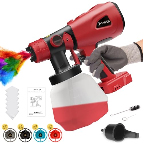TAIRDA Cordless Paint Sprayer for Milwaukee M18 18V Battery, Handheld Electric HVLP Paint Sprayer with 1000ML Container for Painting Ceiling, Fence, Cabinets, Walls(Battery NOT Included)